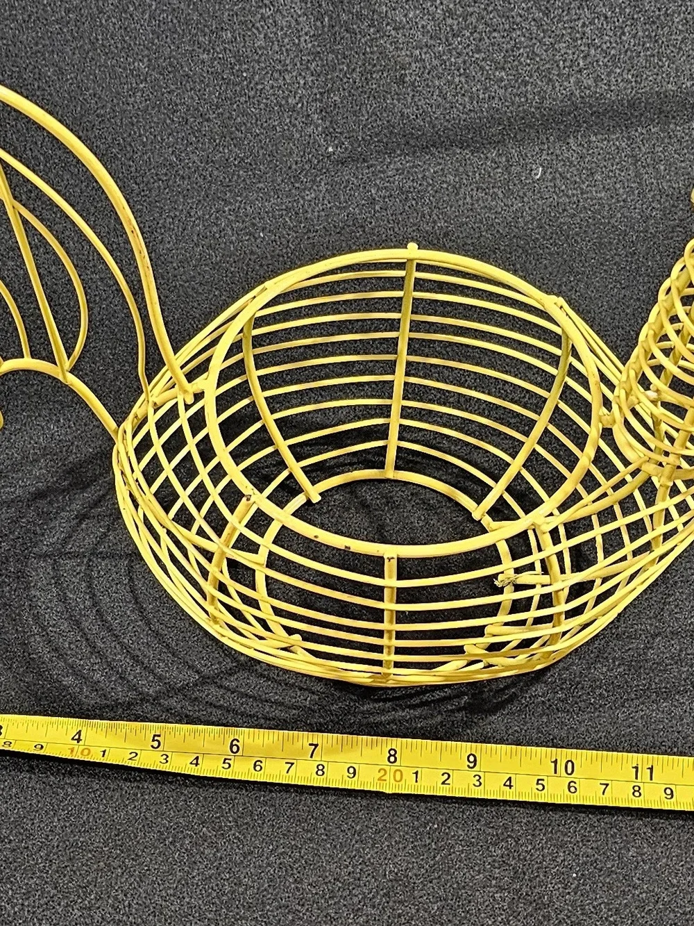 Yellow Wire Rooster Basket - Decorative Egg Holder